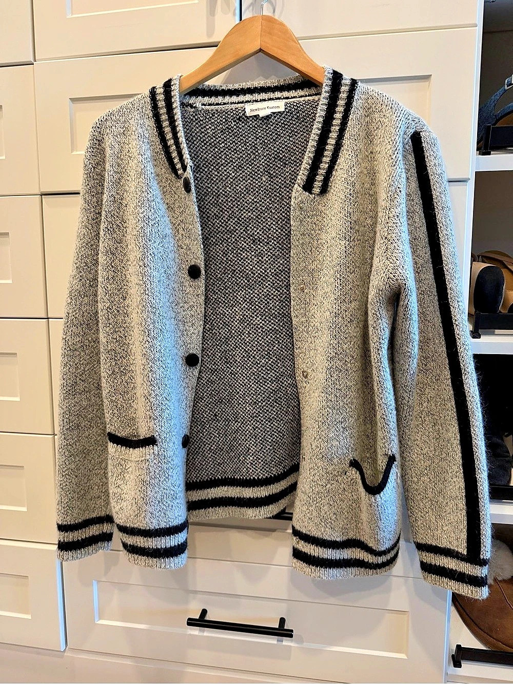 Newbury Kustom Color Block Cardigan in Gray & Black